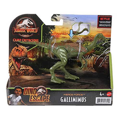 Jurassic World Toys Fierce Force Gallimimus Camp Cretaceous Dinosaur Action Figure with Movable Joints, Realistic Sculpting & Single Strike - sctoyswholesale