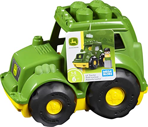 MEGA BLOKS John Deere Building Blocks Toy, Lil Tractor With 6 Pieces