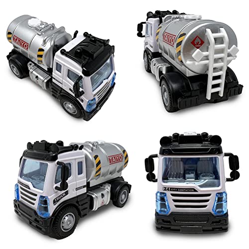 R/C Mini Petroleum Truck, 1:40 Scale, Silver, 2.4GHz Remote Control, Full Function - sctoyswholesale