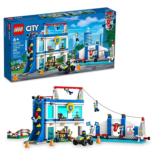 LEGO City Police Training Academy, Station Playset with Obstacle Course, Horse Figure, Quad Bike Toy and 6 Officer Minifigures, for Kids Ages 6 Plus