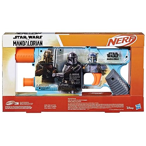 Nerf Star Wars The Mandalorian Dart Blaster, 12 Elite Darts, Internal Clip, Toy Foam Blasters for 8 Year Old Boys & Girls & Up