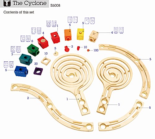 Wooden Marble Run Construction - The Cyclone Award Winning Hape Quadrilla