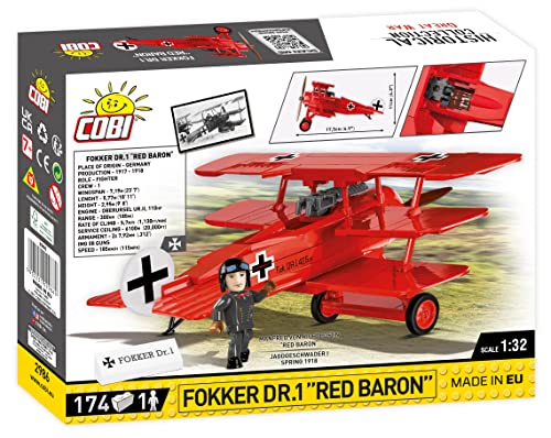 COBI Historical Collection: The Great War Fokker DR.1 Red Baron Plane - sctoyswholesale