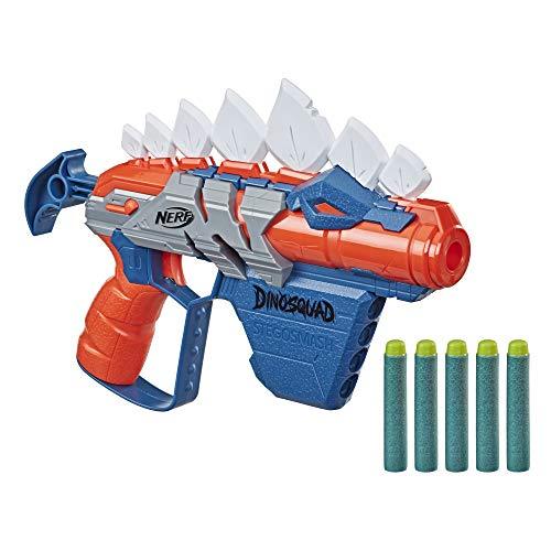 NERF DinoSquad Stegosmash Dart Blaster, 4-Dart Storage, Pull-Back Priming Handle - sctoyswholesale