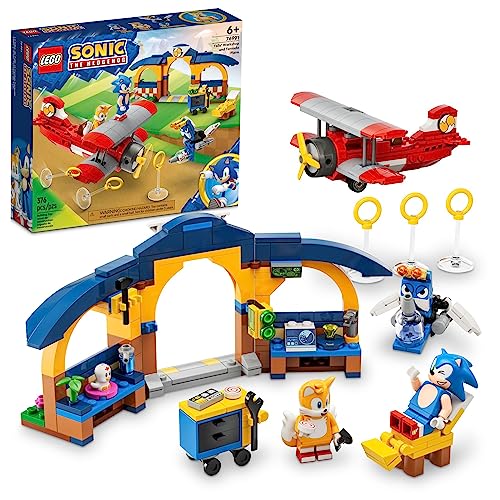 LEGO Sonic The Hedgehog Tails’ Workshop and Tornado Plane 76991 Building Toy Set, Airplane Toy with 4 Sonic Figures and Accessories for Creative Role Play, Gift for 6 Year Olds who Love Gaming