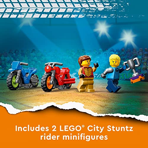 LEGO City Stuntz Spinning Stunt Challenge 60360, 1 or 2 Player Tournaments with Flywheel-Powered Motorcycle Toys for Kids, Boys & Girls 6 Plus Years Old, Fun Gift Idea