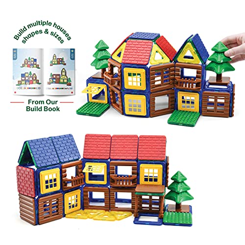 BrainyMags Magnetic Tiles Building Toys by Play Brainy - Arthur's Cabin Set with 76 Pieces 3D Magnetic Building Tiles - sctoyswholesale