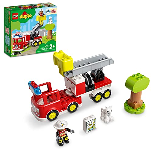 LEGO DUPLO Town Fire Truck 10969 Building Toy Set for Toddlers, Preschool Boys and Girls Ages 2-5 (21 Pieces)