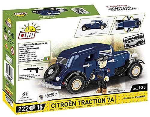 COBI Historical Collection: World War II 1934 Citroen Traction 7A Vehicle, Navy Blue - sctoyswholesale