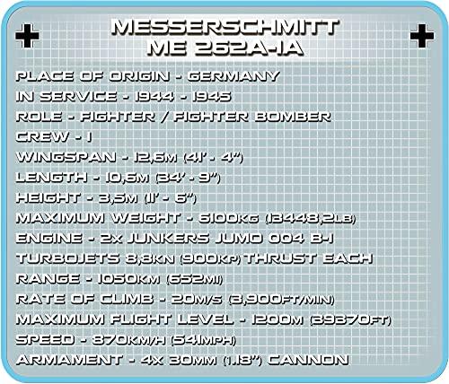 COBI Historical Collection Messerschmitt Me 262A-1A Plane - sctoyswholesale