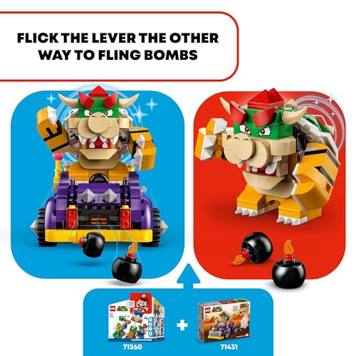 LEGO Super Mario Bowser’s Muscle Car Expansion Set, Collectible Bowser Toy for Kids, Gift for Boys, Girls and Gamers Ages 8 and Up, 71431