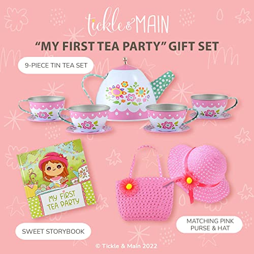 Tickle & Main My First Tea Party Gift Set, 12-Piece Set Includes Book, Tea Set, Hat, and Purse for Toddler Girls