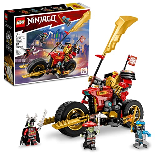 LEGO NINJAGO Kai’s Mech Rider EVO, Upgradable Ninja Motorbike Toy, Mech Action Figure and 2 Bone Warrior Minifigures