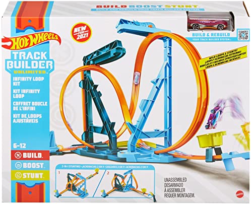 Hot Wheels Track Builder Unlimited Infinity Loop Kit with Adjustable Set-Ups & Jump That Flips Cars into Catch Cup - sctoyswholesale