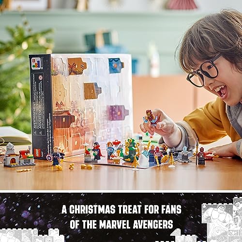 LEGO Marvel Avengers 2023 Advent Calendar 76267 Holiday Countdown Playset with Daily Collectible Surprises and 7 Super Hero Minifigures such as Doctor Strange, Captain America, Spider-Man and Iron Man