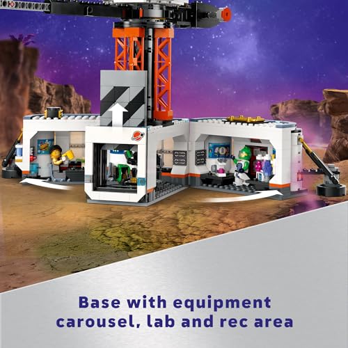 LEGO City Space Base and Rocket Launchpad, Planet Exploration Toy, Building Kit for Creative Role Play, Rocket Ship Toy for Kids Ages 8 Plus, 6 Minifigures, Robot and 2 Alien Action Figures, 60434