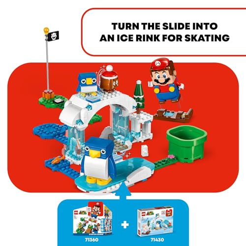 LEGO Super Mario Penguin Family Snow Adventure Expansion Set, Build and Display Toy for Kids, includes a Goomba Figure and Baby Penguin, Gift for Gamers, Boys and Girls Ages 7 and Up,71430