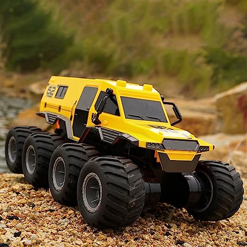 CONQUEROR Amphibious Remote Control Car, 8WD RC Cars, 2.4GHz Remote Control, Waterproof Off Road RC Monster Truck