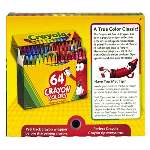 Crayola Crayons, Regular Size, 64 Count - sctoyswholesale