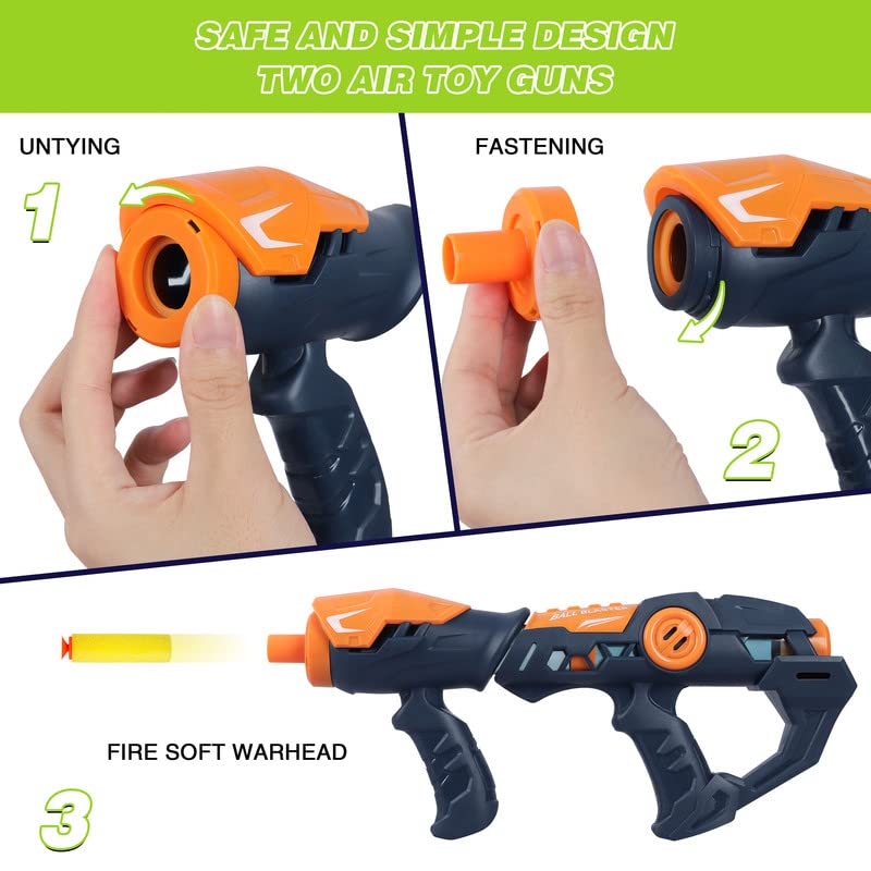 Shooting Game Toy for Boys, Foam Ball Popper Air Guns with Standing Shooting Target, 24 Foam Balls & 18 Soft Bullets, Compatible With Toy Guns