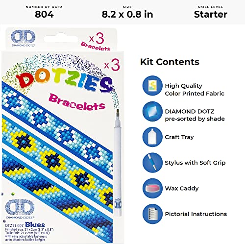 Diamond Dotz Dotzies Bracelets Kit Blue 3pc - sctoyswholesale