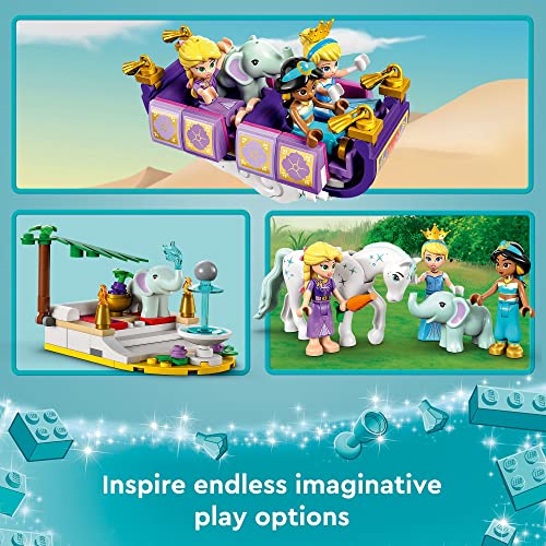 LEGO Disney Princess Enchanted Journey , 3in1 Playset with Cinderella, Jasmine, Rapunzel Mini Dolls with Toy Horse & Carriage, Flying Carpet, Hot Air Balloon