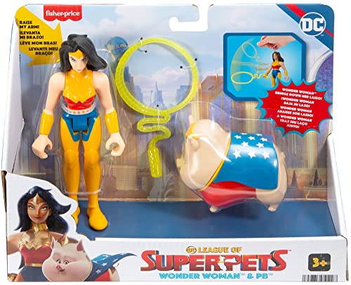 Fisher-Price DC League of Super-Pets Wonder Woman & PB, set of 2 poseable figures with accessory - sctoyswholesale