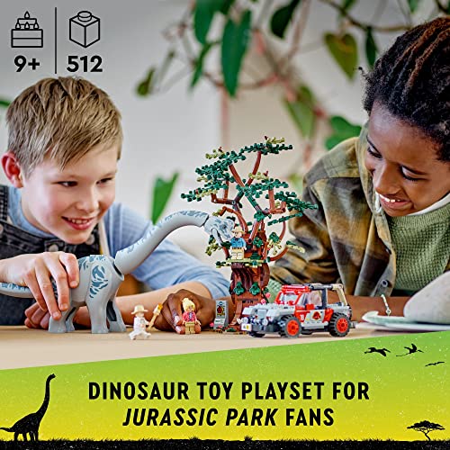 LEGO Jurassic Park Brachiosaurus Discovery 76960 Jurassic Park 30th Anniversary Dinosaur Toy; Featuring a Large Dinosaur Figure and Brick Built Jeep Wrangler Car Toy; Fun Gift Idea for Kids Aged 9+