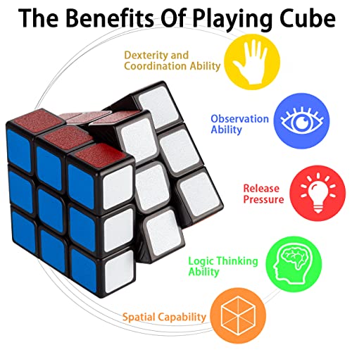 Speed Cube 3x3 Smooth Turning Magic Cube 3x3x3 Brain Teaser Puzzle Cube Sticker - sctoyswholesale