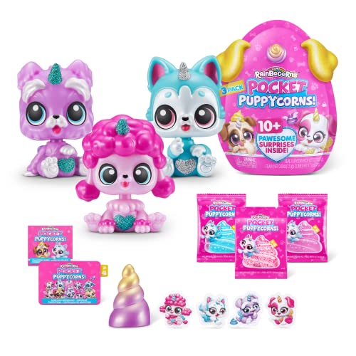 Rainbocorns Pocket Puppycorn 1 Pack by ZURU Toy Puppy Dog Mini Unboxing Girls Gifting Idea (Style May Vary)