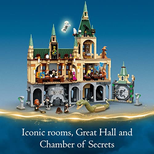 LEGO Harry Potter Hogwarts Chamber of Secrets 76389 Castle Toy with The Great Hall, 20th Anniversary Model Set with Collectible Golden Voldemort Minifigure and Glow-in-The-Dark Nearly Headless Nick