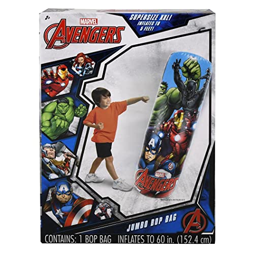 Avengers Jumbo Bop Bag Kids Super Size Punching Bag 5ft Tall Boys Age 3 and Up