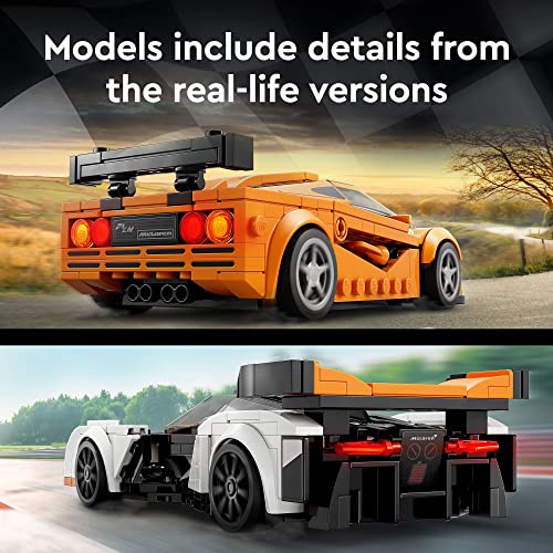 LEGO Speed Champions McLaren Solus GT & McLaren F1 LM, 2 Iconic Race Car Toys, Hypercar Model Building Kit, Collectible 2023 Set