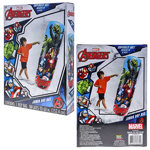 Avengers Jumbo Bop Bag Kids Super Size Punching Bag 5ft Tall Boys Age 3 and Up