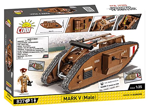 COBI Historical Collection The Tank Museum Mark V (Male) Tank , Brown - sctoyswholesale