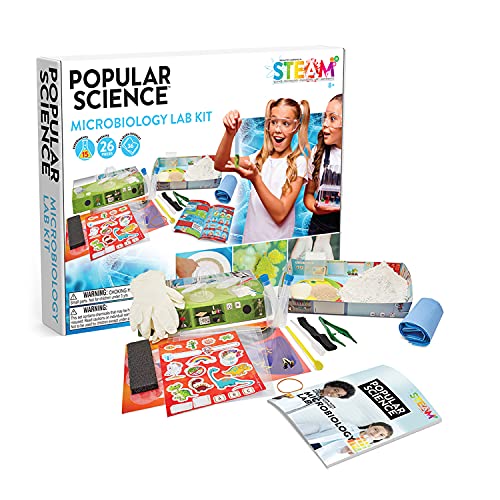 POPULAR SCIENCE Microbiology Lab Science Kit | STEM Toys and Gifts for Educational and Fun Experiments | Home Learning Fab Set for Children Ages 8+