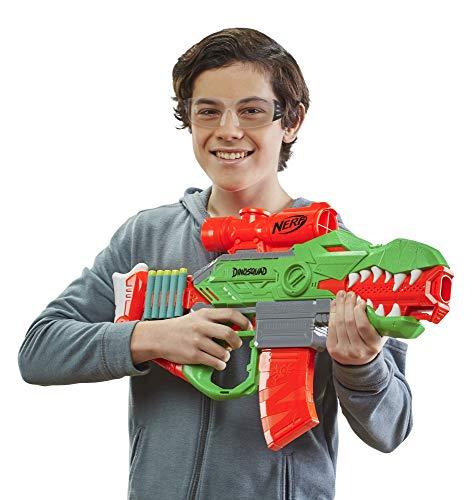 NERF DinoSquad Rex-Rampage Motorized Dart Blaster, 10-Dart Clip, 20 Official Darts - sctoyswholesale