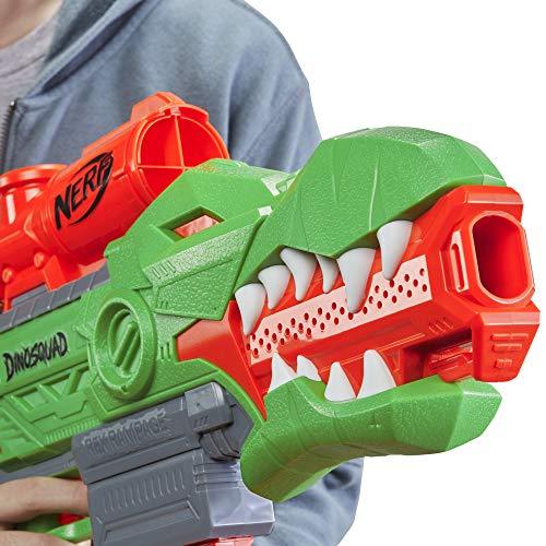 NERF DinoSquad Rex-Rampage Motorized Dart Blaster, 10-Dart Clip, 20 Official Darts - sctoyswholesale