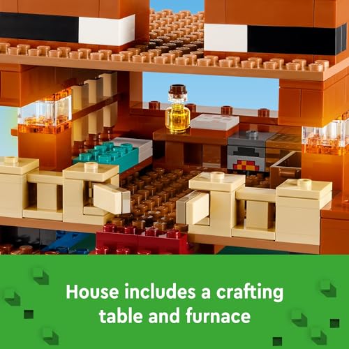 LEGO Minecraft The Frog House Building Toy for Kids, Minecraft Toy Featuring Animals, a Toy Boat and Minecraft Mob Figures, Gaming Gift for Girls and Boys Ages 8 and Up, 21256