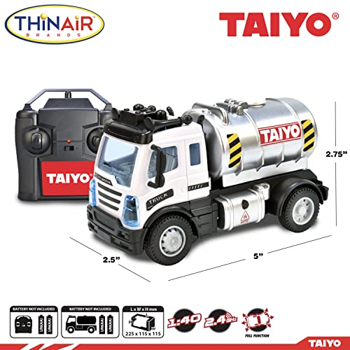 R/C Mini Petroleum Truck, 1:40 Scale, Silver, 2.4GHz Remote Control, Full Function - sctoyswholesale