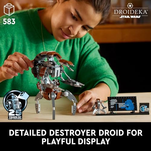 LEGO Star Wars Droideka Model for Build and Display, Collectible Brick Built Destroyer Droid Figure for May The 4th Be with You Décor, Star Wars Fan Gift Idea for Adults or Any Collector, 75381