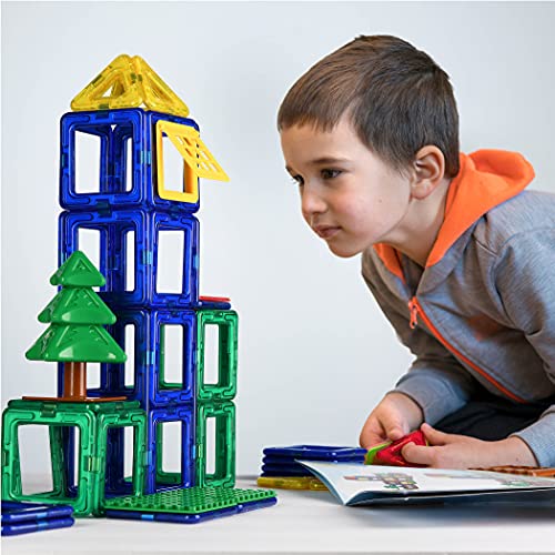 BrainyMags Magnetic Tiles Building Toys by Play Brainy - Arthur's Cabin Set with 76 Pieces 3D Magnetic Building Tiles - sctoyswholesale