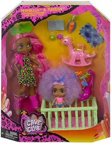 Mattel Cave Club Wild About Babysitting Playset + Fernessa & Furrah Dolls, Multi - sctoyswholesale