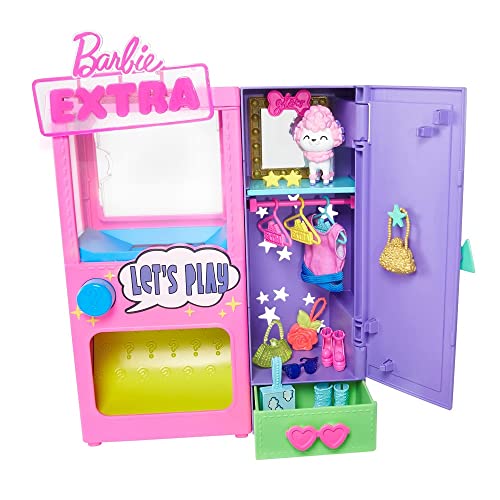 Barbie Extra Surprise Fashion Playset with 20 Pieces Including Pet Poodle, Closet and Push-Button Feature That Dispenses Fashion Accessories - sctoyswholesale