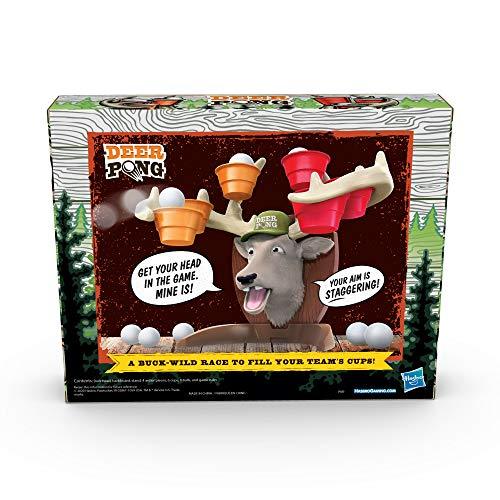 Deer Pong Game, Features Talking Deer Head and Music, Includes 6 Party Cups and 8 Balls - sctoyswholesale