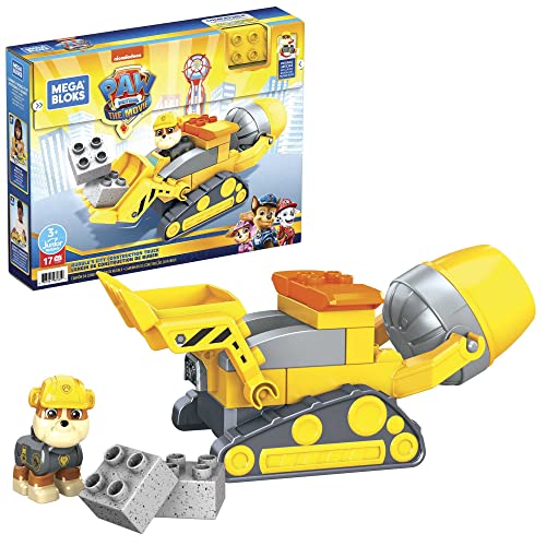 Mega Bloks PAW Patrol Rubble's City Construction Truck, Building Toys - sctoyswholesale