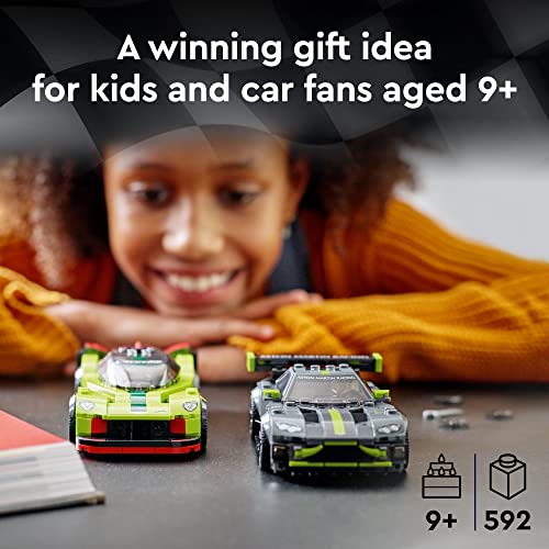LEGO Speed Champions Aston Martin Valkyrie AMR Pro and Aston Martin Vantage GT3 76910 Building Toy Set for Kids, Boys, and Girls Ages 9+ (592 Pieces)