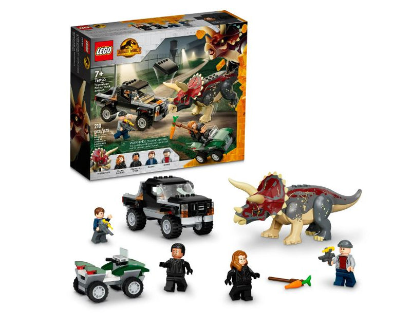 LEGO Jurassic World Dominion Triceratops Dinosaur Pickup Truck Ambush