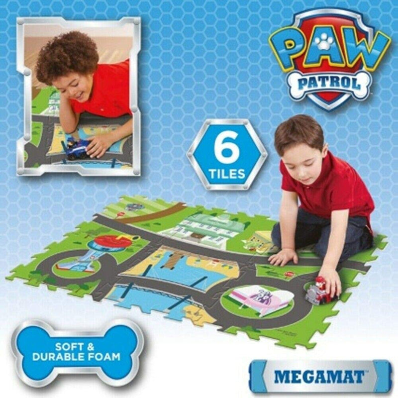 Paw Patrol 6Pc Mega Floor Mat with Vehicle Playmat with Vehicle