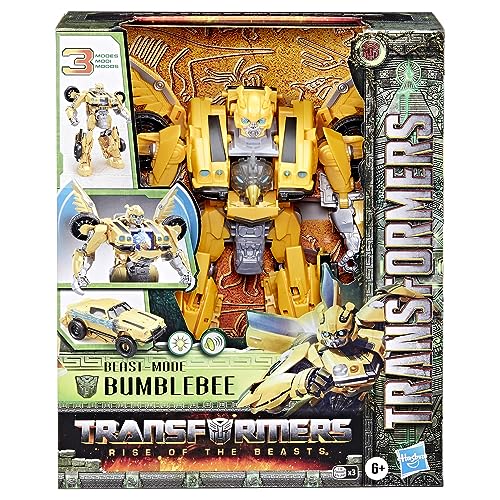 Transformers Toys Rise of The Beasts Movie, Beast-Mode Bumblebee Converting Toy with Lights and Sounds